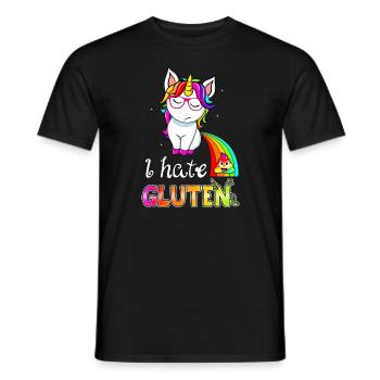 Gluten Intolerance Celiac Disease Unicorn - Men's T-Shirt - black - Front - AI Model Male 178 light (178cm)
