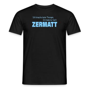 Therapie ZERMATT - Männer T-Shirt - Schwarz - Vorne - AI Model Male 178 light (178cm)