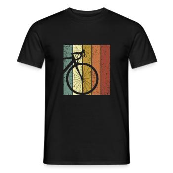 Bikepacking road bike gravel bike - Men's T-Shirt - black - Front - AI Model Male 178 light (178cm)