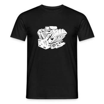 V8-Motorblock-Design für Achtzylinder-Autofans - Männer T-Shirt - Schwarz - Vorne - AI Model Male 178 light (178cm)