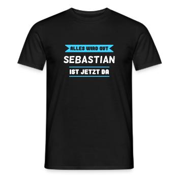Sebastian Name Design für stolze Sebastians - Männer T-Shirt - Schwarz - Vorne - AI Model Male 178 light (178cm)
