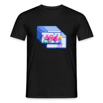 404 - Männer T-Shirt - Schwarz - Vorne - AI Model Male 178 light (178cm)