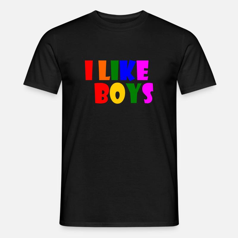 I like boys - Männer T-Shirt - Schwarz