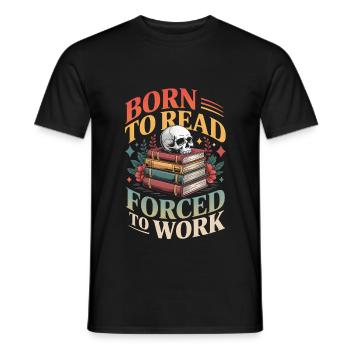 Bücherwurm Lesen Bücher Liebhaber Bücherei - Männer T-Shirt - Schwarz - Vorne - AI Model Male 178 light (178cm)