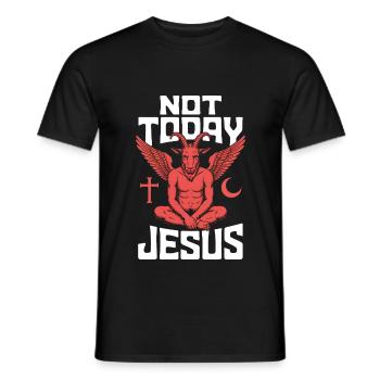 Not Jesus today! Satanist Atheist Goth Aesthetic - Men's T-Shirt - black - Front - AI Model Male 178 light (178cm)