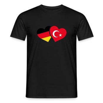 Allemagne Drapeau Turquie Coeur Amour - T-shirt homme - noir - Devant - AI Model Male 178 light (178cm)