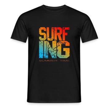 Windsurfing Surfsurfing Surfboard Summer Time - Men's T-Shirt - black - Front - AI Model Male 178 light (178cm)