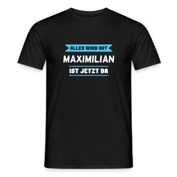 Maximilian Name Design für stolze Maximilians - Männer T-Shirt - Schwarz - Vorne - AI Model Male 178 light (178cm)