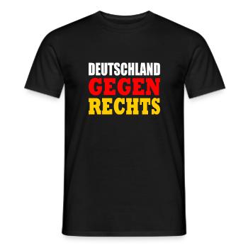 Deutschland gegen rechts - Männer T-Shirt - Schwarz - Vorne - AI Model Male 178 light (178cm)