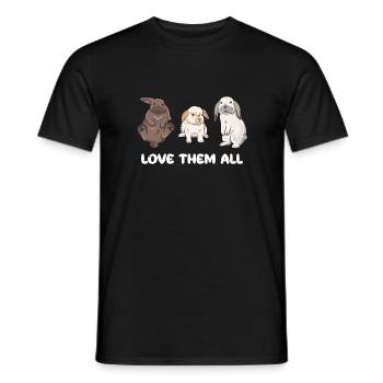 Conception de lapin mignon pour les propriétaires de lapins - T-shirt homme - noir - Devant - AI Model Male 178 light (178cm)