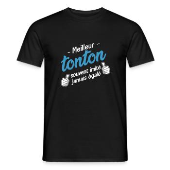 meilleur tonton cadeau oncle tonton - T-shirt homme - noir - Devant - AI Model Male 178 light (178cm)