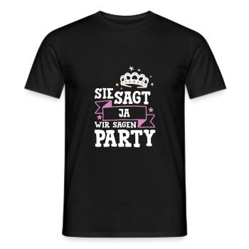 Sie sagt Ja Hochzeit Braut - Männer T-Shirt - Schwarz - Vorne - AI Model Male 178 light (178cm)