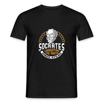Socrates Meme for a Philosopher - Men's T-Shirt - black - Front - AI Model Male 178 light (178cm)
