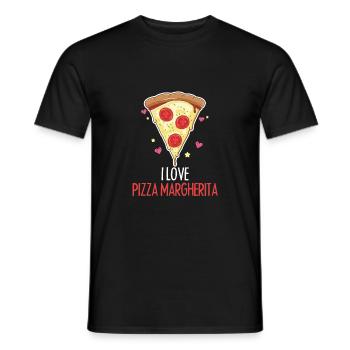Lustiger Pizza Margherita kühler Nahrungsmittelscheiben-Esser - Männer T-Shirt - Schwarz - Vorne - AI Model Male 178 light (178cm)
