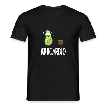 Funny Avocado Cardio Partner Cute Running Seed - Men's T-Shirt - black - Front - AI Model Male 178 light (178cm)