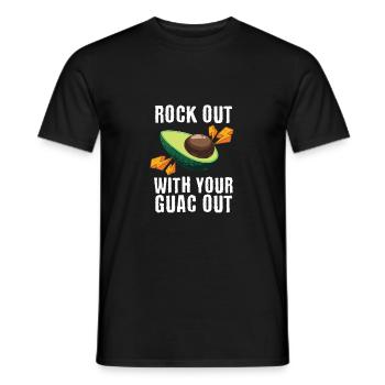Avocado Fruit Cool Rock Out With Your Guac Out - Men's T-Shirt - black - Front - AI Model Male 178 light (178cm)