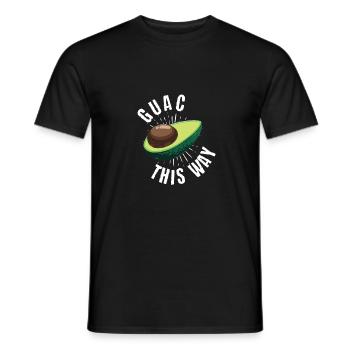 Guac This Way Humor Avocado Fruit Food - Men's T-Shirt - black - Front - AI Model Male 178 light (178cm)