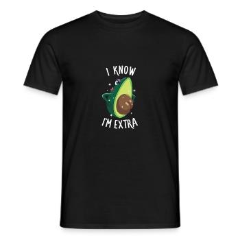 Funny Avocado I'm Extra Seed Cute Showy Fruit - Men's T-Shirt - black - Front - AI Model Male 178 light (178cm)