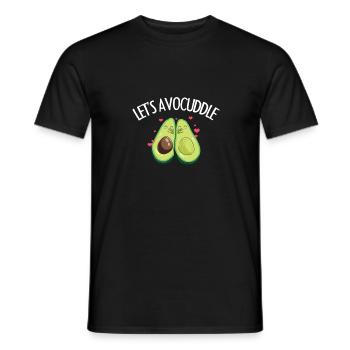 Avocado Eater Cute Let's Avocuddle Couple Gift - Men's T-Shirt - black - Front - AI Model Male 178 light (178cm)