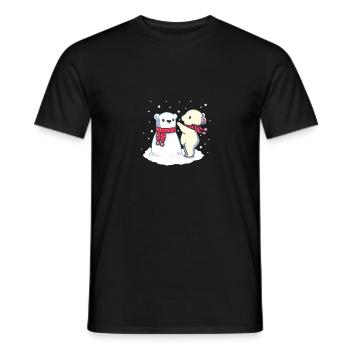 Animal mignon ours polaire avec cadeau de bonhomme de neige - T-shirt homme - noir - Devant - AI Model Male 178 light (178cm)
