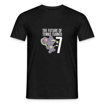The Future Of Tennis Turned 7 Cool Elephant Player - Men's T-Shirt - black - Front - AI Model Male 178 light (178cm)