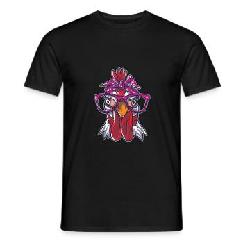 Chicken Bandana Cute Farm Animals Farming Lover - Men's T-Shirt - black - Front - AI Model Male 178 light (178cm)