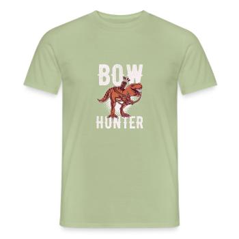Drôle T-rex Bow Hunter Tir à l'arc Animal Flèche Shoote - T-shirt homme - vert sauge - Devant - AI Model Male 178 light (178cm)