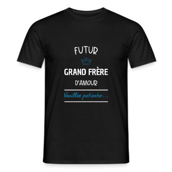 Futur grand frère d'amour ! Cadeau grand frère - T-shirt homme - noir - Devant - AI Model Male 178 light (178cm)
