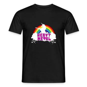 Heavy Metal Einhorn Shirt Damen Metall Einhorn - Männer T-Shirt - Schwarz - Vorne - AI Model Male 178 light (178cm)