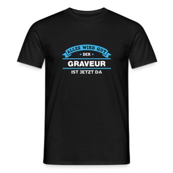 Graveur Design für stolze Handwerker - Männer T-Shirt - Schwarz - Vorne - AI Model Male 178 light (178cm)