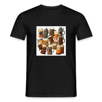 La chope à bière : la tradition de trinquer - T-shirt homme - noir - Devant - AI Model Male 178 light (178cm)