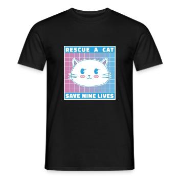 Rescue A Cat Save Nine Lives Cat Owner Animals Kit - Männer T-Shirt - Schwarz - Vorne - AI Model Male 178 light (178cm)