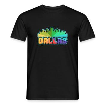 Dallas Colorful skyline design for proud Dallasites - Men's T-Shirt - black - Front - AI Model Male 178 light (178cm)