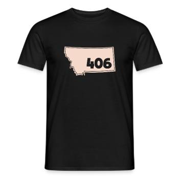 Vorwahl Montana Kartendesign für stolze Montaner - Männer T-Shirt - Schwarz - Vorne - AI Model Male 178 light (178cm)