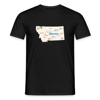 Montana Map Design für stolze Montaner - Männer T-Shirt - Schwarz - Vorne - AI Model Male 178 light (178cm)