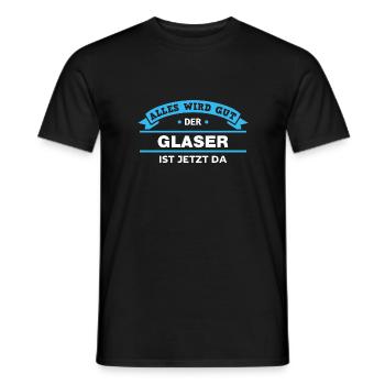 Glaser Design für stolze Handwerker - Männer T-Shirt - Schwarz - Vorne - AI Model Male 178 light (178cm)