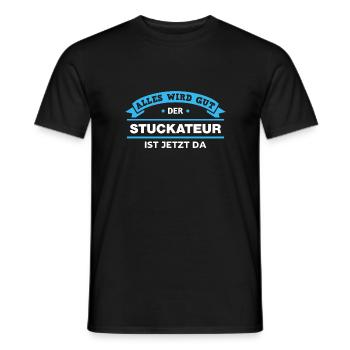 Stuckateur Design für stolze Handwerker - Männer T-Shirt - Schwarz - Vorne - AI Model Male 178 light (178cm)