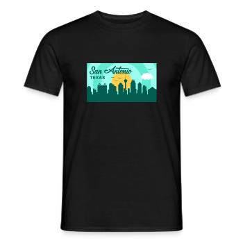 San Antonio Texas Skyline Design für stolze San - Männer T-Shirt - Schwarz - Vorne - AI Model Male 178 light (178cm)
