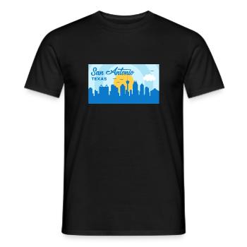 San Antonio Texas Skyline Design für stolze San - Männer T-Shirt - Schwarz - Vorne - AI Model Male 178 light (178cm)