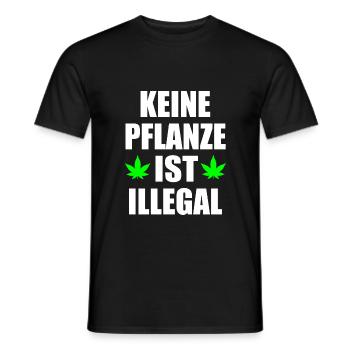 keine pflanze ist illegal - Männer T-Shirt - Schwarz - Vorne - AI Model Male 178 light (178cm)