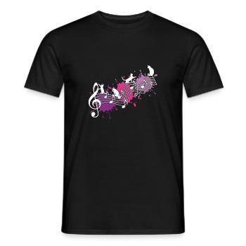 Funny cats note lines color blots - Men's T-Shirt - black - Front - AI Model Male 178 light (178cm)