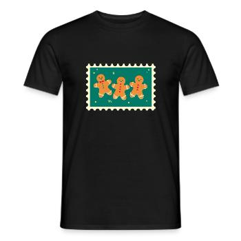 Christmas Gingerbread - Men's T-Shirt - black - Front - AI Model Male 178 light (178cm)