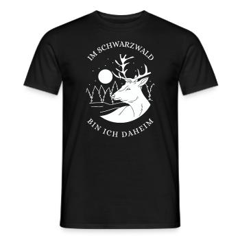 Schwarzwald Hirsch Mond - Männer T-Shirt - Schwarz - Vorne - AI Model Male 178 light (178cm)