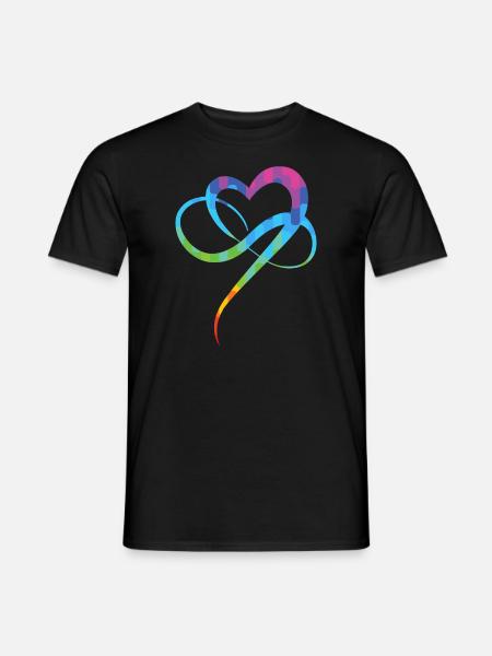 Poly Love Heart - Infinity Herz - Men's T-Shirt - black