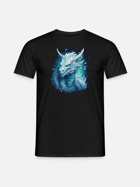 Eisdrache Fantasy Drache - Männer T-Shirt - Schwarz