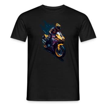 Sport motorcycle - Men's T-Shirt - black - Front - AI Model Male 178 light (178cm)