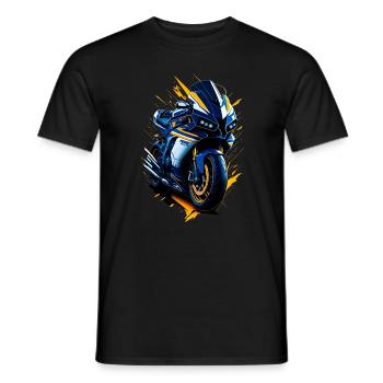 Sport motorcycle - Men's T-Shirt - black - Front - AI Model Male 178 light (178cm)