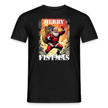 Merry Christmas Santa Claus Christmas Humor - Men's T-Shirt - black - Front - AI Model Male 178 light (178cm)