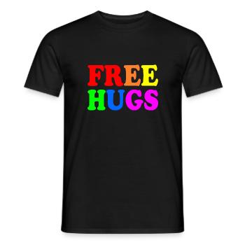 Free hugs - T-shirt homme - noir - Devant - AI Model Male 178 light (178cm)