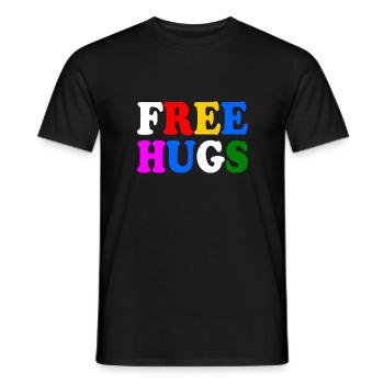 Free hugs - T-shirt homme - noir - Devant - AI Model Male 178 light (178cm)